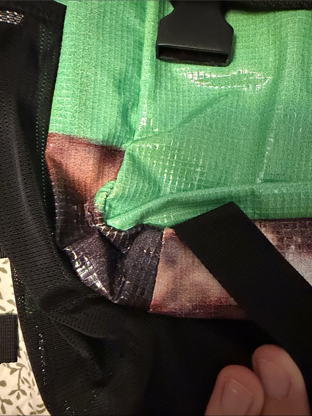 Rareform Backpack - Green Patterned Flap-Top - Picture 6 of 6